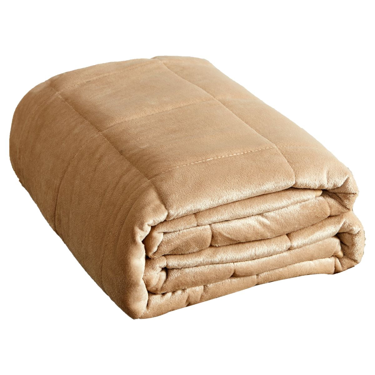 Sutton Home Fashions Tan 15 lbs Weighted Blanket with Duvet Cover 48 x72