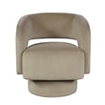 thumbnail image 1 of Sutton Mid-Century Modern Upholstered Split-Back Curved Sculpture Swivel Accent Chair, 1 of 10