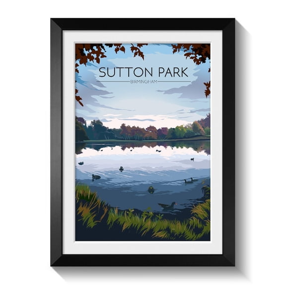 Sutton Park Birmingham Travel Poster Sutton Coldfield Print Birmingham Wall Art West Midlands National Nature Reserve Local Park Art