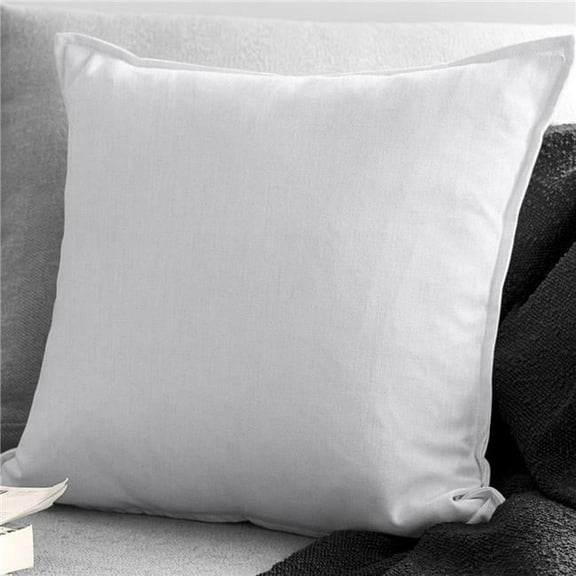 Sutton Square Decor Pillow with Feather Insert, White - 24 in.
