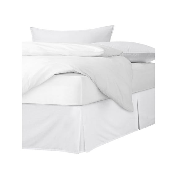 Sutton White Platform Bed Skirt Full 15" Drop