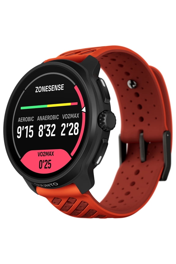 Race 2 GPS Sports Watch with AMOLED Touchscreen, Heart Rate and Fitness Tracker - Coral Orange