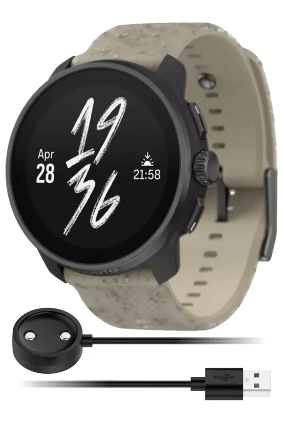 Race S GPS Sports Watch with AMOLED Touchscreen, Heart Rate and Fitness Tracker - Gravel Gray
