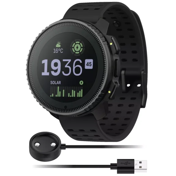 Suunto Vertical Unisex Solar Watch, 49mm Case Diameter, Stainless Steel Bezel, Black Silicone Strap, One Size