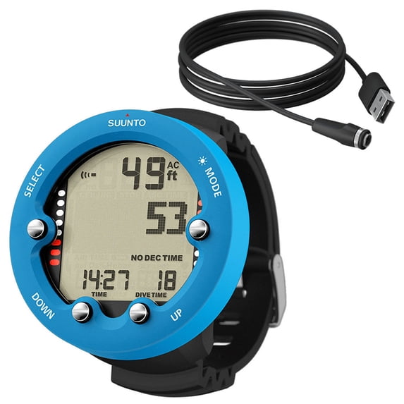 Suunto Zoop Novo Wrist Scuba Computer w/ USB Downlad Cable, BLUE