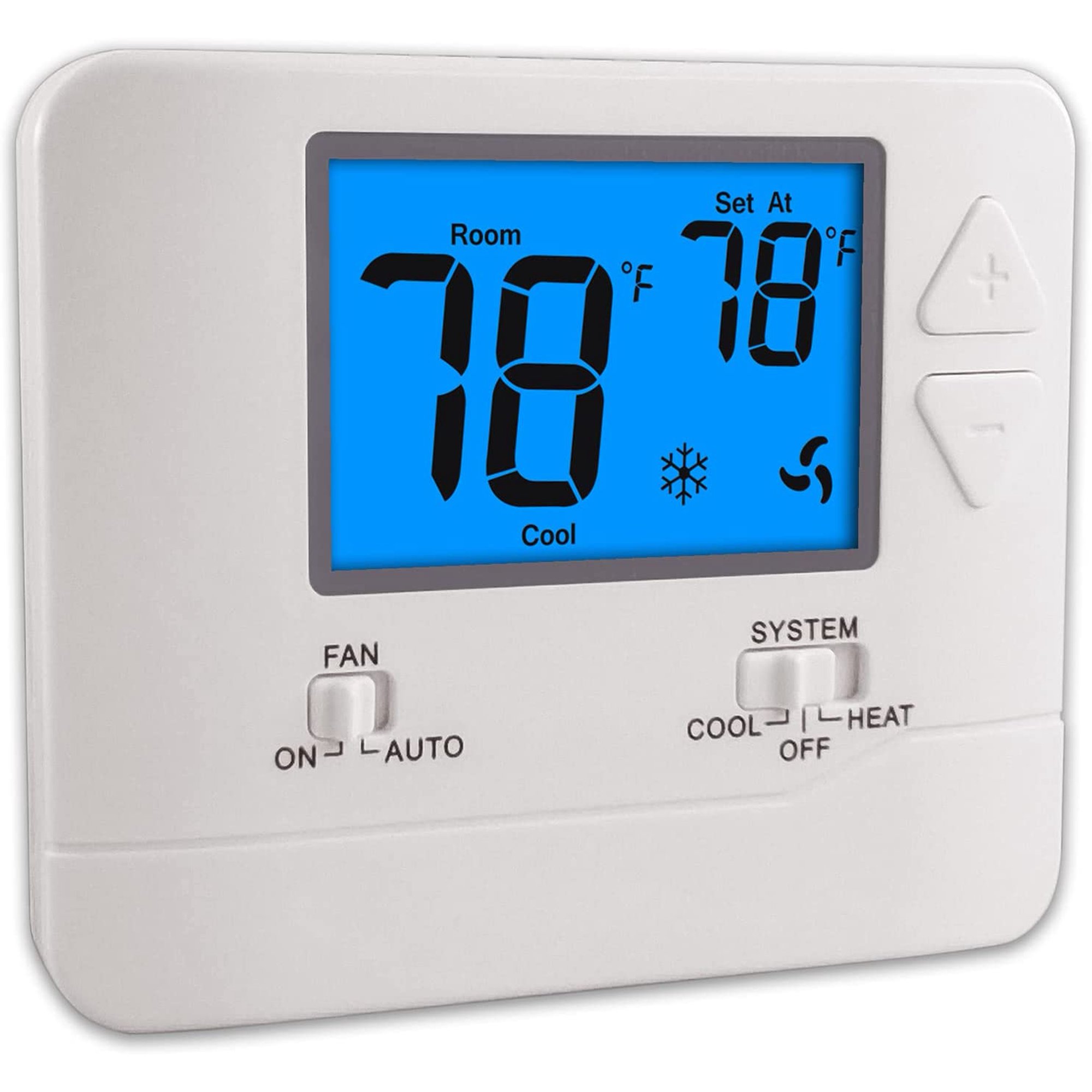 Suuwer Non-Programmable Thermo for Home 1 Heat/1 Cool Off-white ( Blue  Backlight ) - Walmart.com