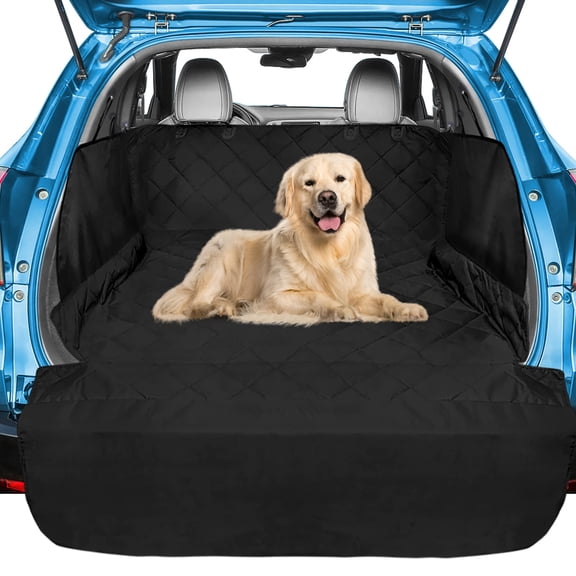 Suv Cargo Liner For Dogs  Water Resistant Trunk Cover With Side Flaps Compact To Mid-size Fit Area Protector Bumper Flap Smaller Suvs Black