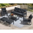 thumbnail image 1 of Suvivityse 6-Pcs Aluminum Patio Furniture Set with coffee table Outdoor Conversation Sofa Set include adjustable 3-seater Sofa, 2 Hydraulic Chair , 2 Ottoman for Balcony, Garden, Poolsid（Grey）, 1 of 7