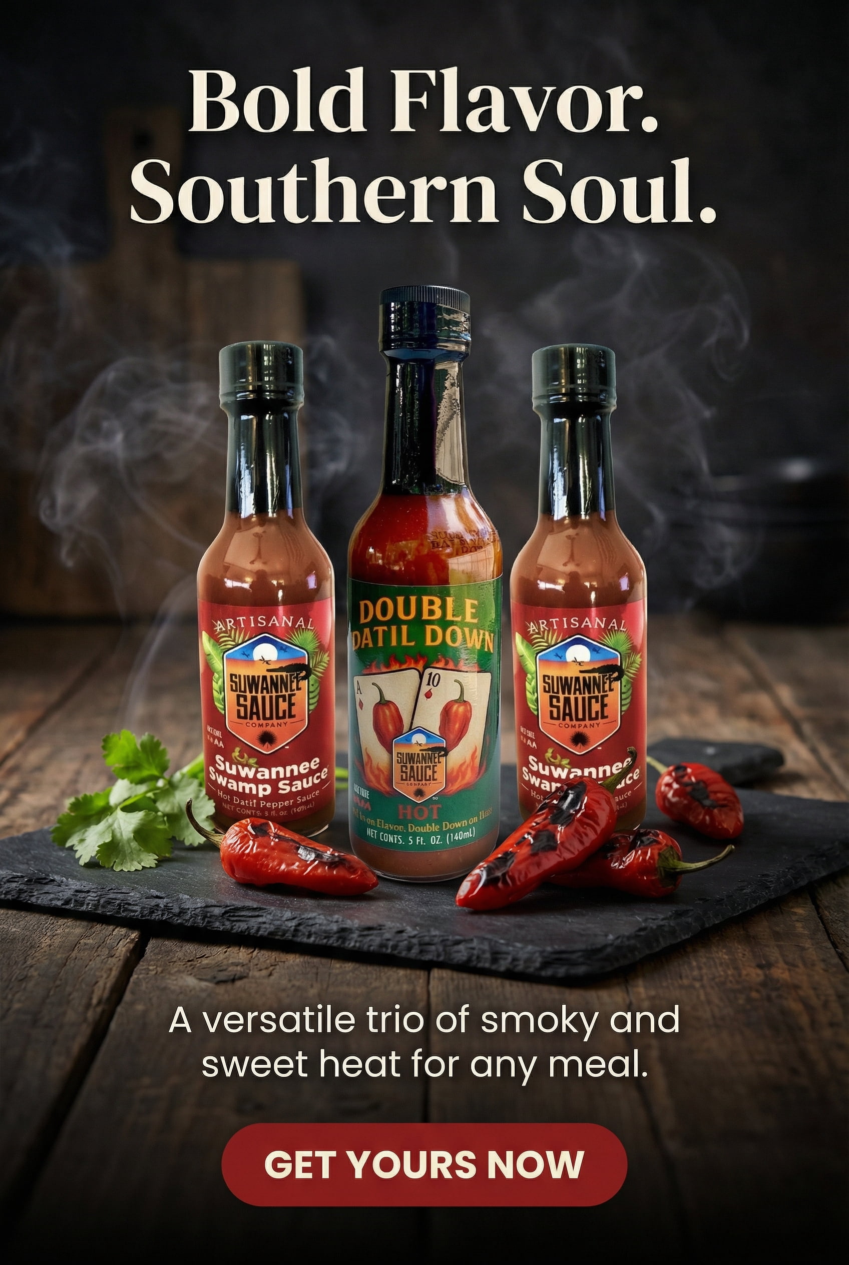 Suwannee Sauce Company  Variety Hot Datil Pepper Sauce 3 Pack