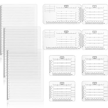 PLIGREAT 7 Pcs Straight Line Stencil Templates Set, Line Drawing Stencil Scale Writing Ruler Calligraphy Lettering Guide Template For Students Architect Ruled Paper Journaling Scrapbooking Tools