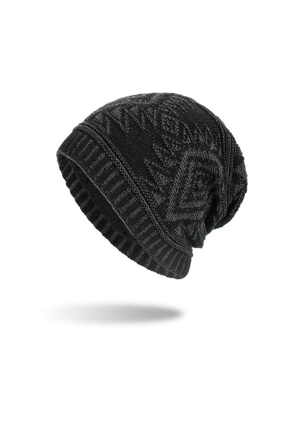 Mens Hats,Winter Hats Men Unisex Outdoor Hat Knitting Hat Winter Plush Warm Knit Hat Ushanka,Trapper Hat Black