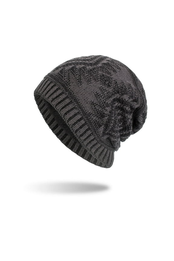 Mens Hats,Winter Hats Men Unisex Outdoor Hat Knitting Hat Winter Plush Warm Knit Hat Ushanka,Trapper Hat Grey