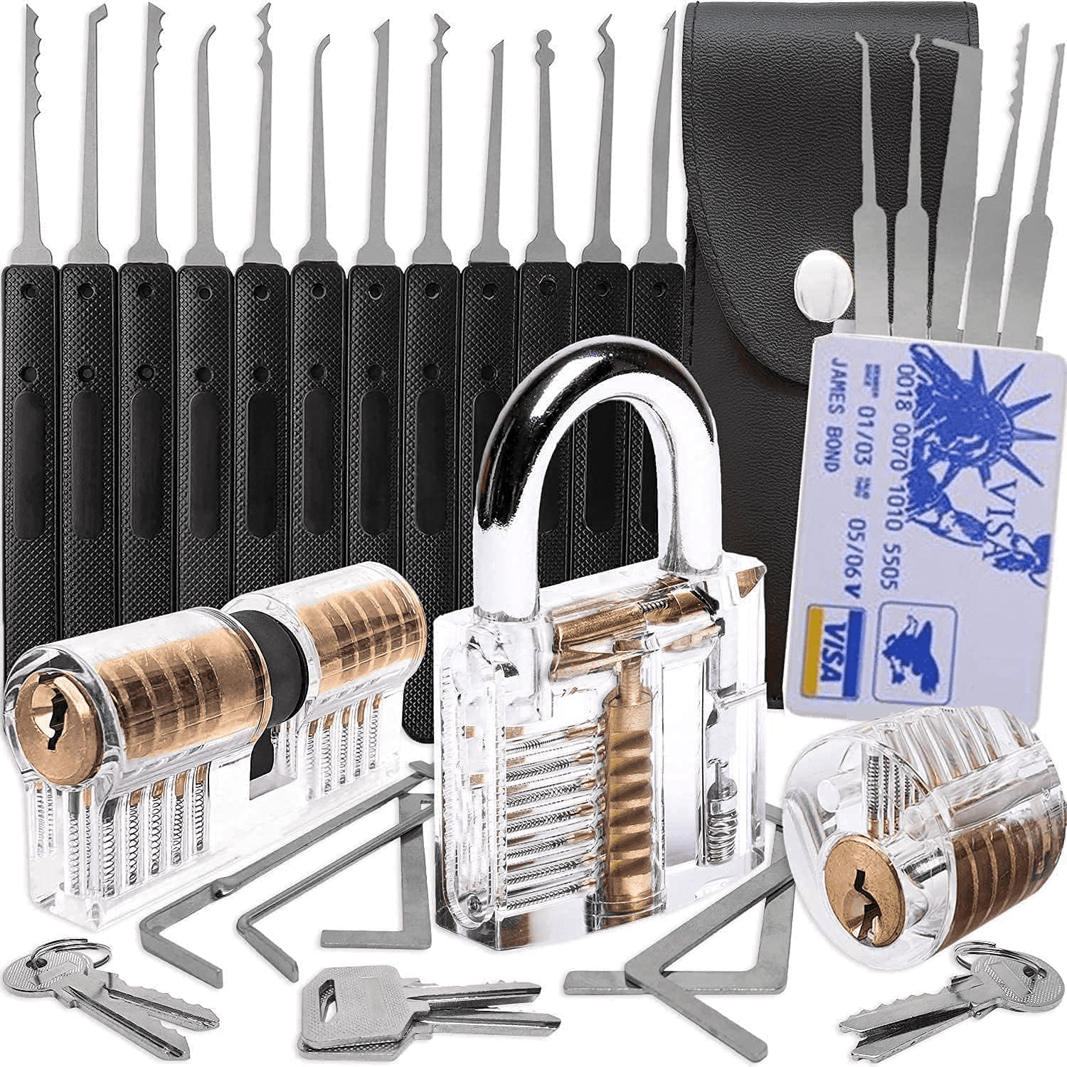 Suyeah 30PCS Waterproof and Rustproof Padlock Set, Transparent