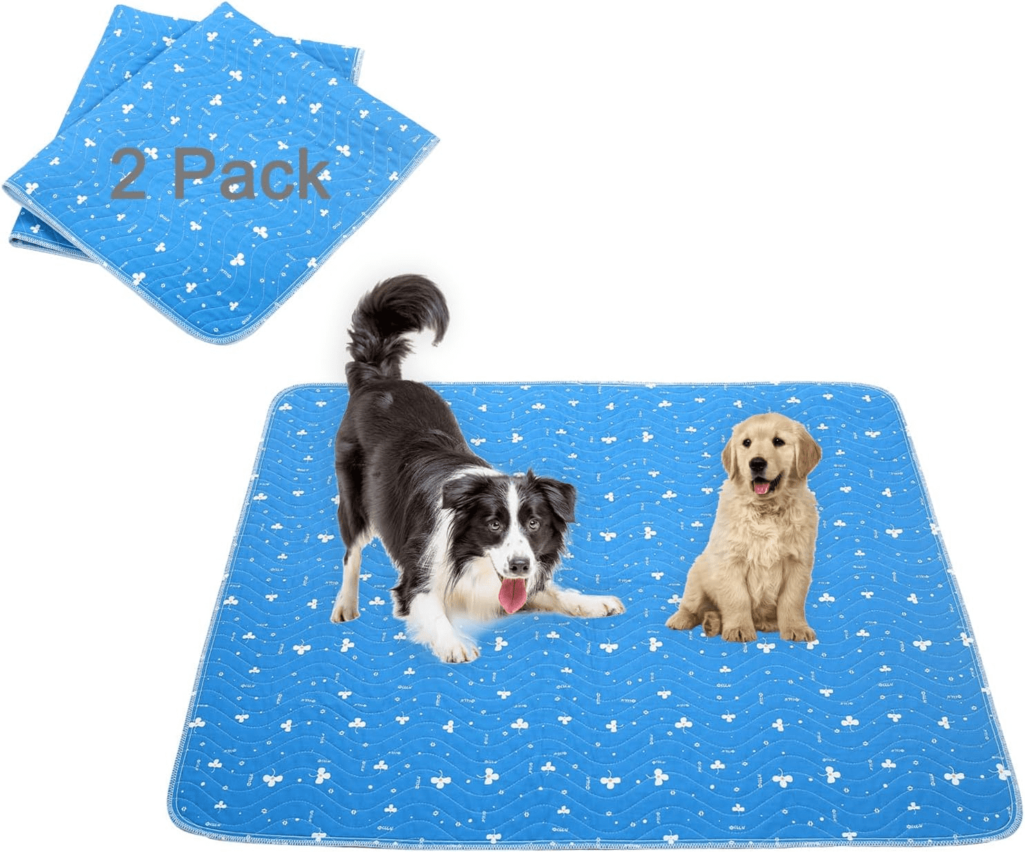 Suyfhdc Washable Pee Pads for Dogs, 2 Pack Reusable Pee Pads,24" x 36
