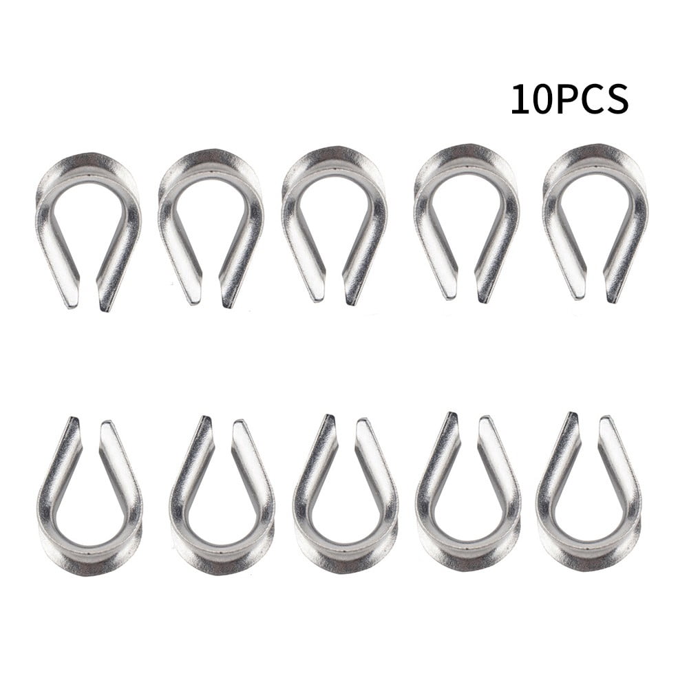 10x 1/4 Wire Rope Cable Thimble Marine Yacht 316 Stainless Heavy Duty  Hardware 