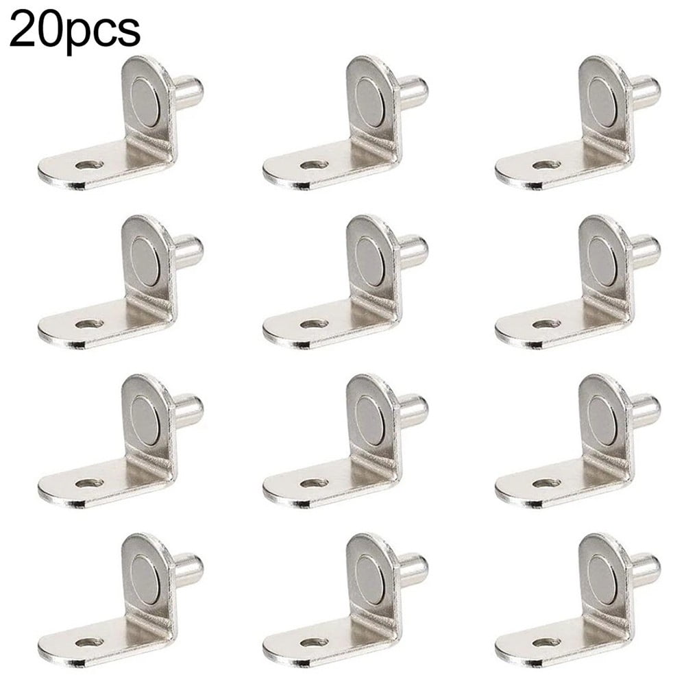 Suyin 20Pcs Shelf Brackets Support Studs Pegs 6mm LShaped Metal Pin