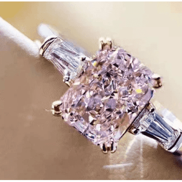 Suytable Pink 2 Carat Diamond Ring, Size 8