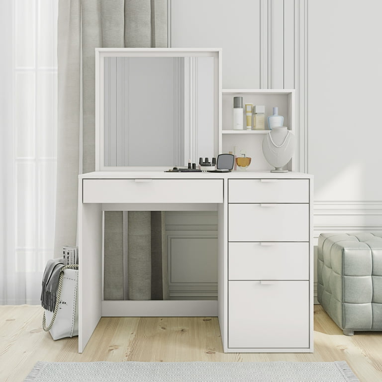 Compact dressing 2024 table with storage