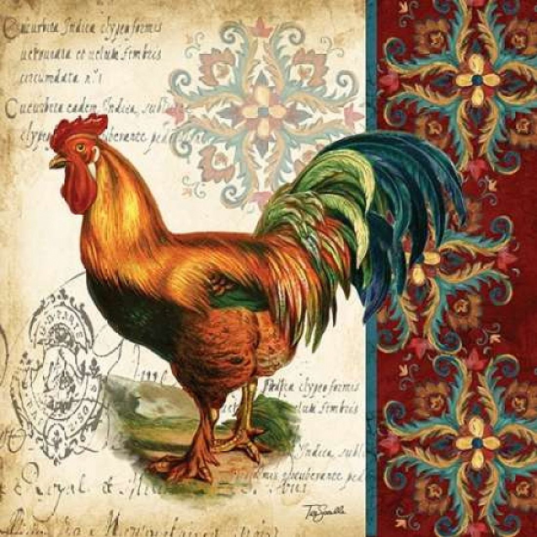 Suzani Rooster II Canvas Art - Tre Sorelle Studios (24 x 24)
