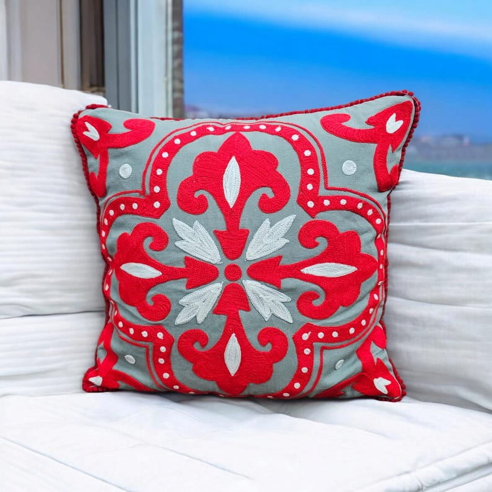 Fresh Look at Suzani Cushion Covers Cotton Floral Hand Embroidered Traditional