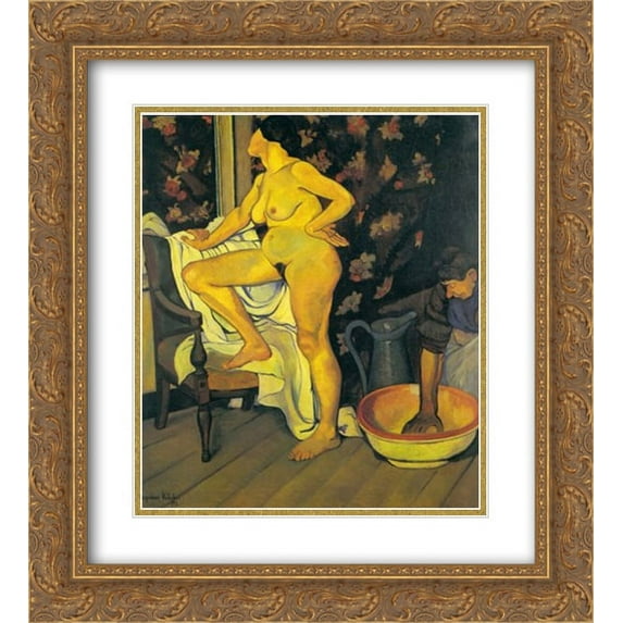 Suzanne Valadon 2x Matted 20x24 Gold Ornate Framed Art Print 'Femme a la Toilette'