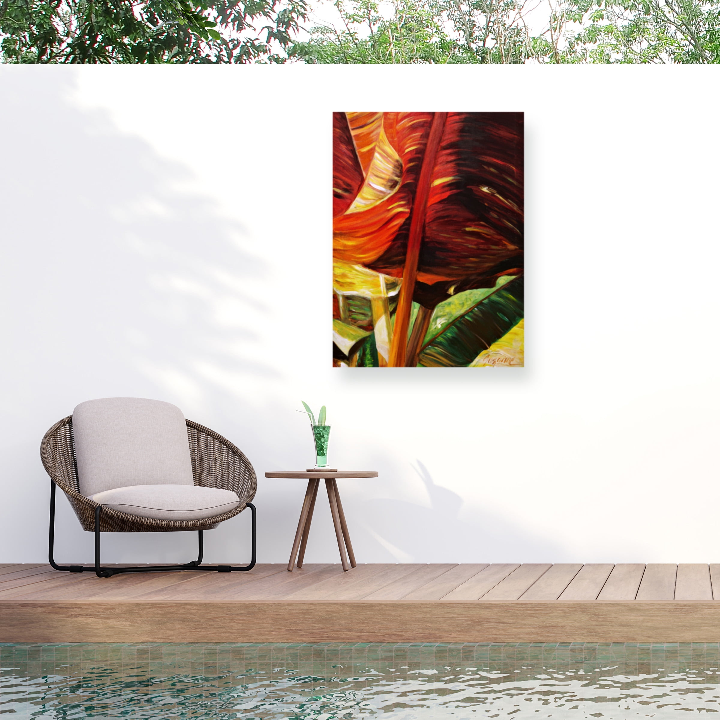 Suzanne Wilkins Vibrant Red and Orange Outdoor Canvas Print 14x19