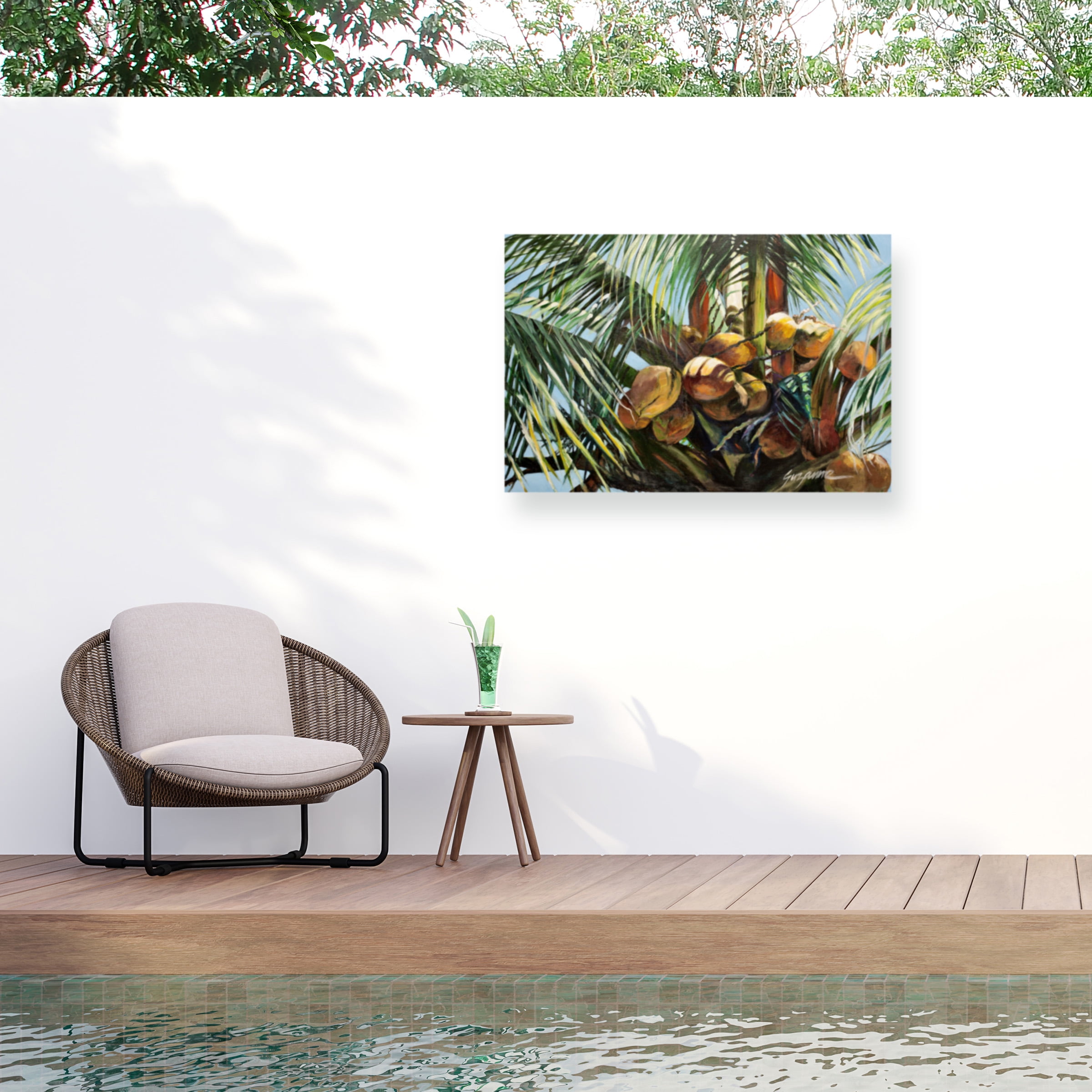 Suzanne Wilkins 'Los Cocos' Outdoor Canvas 16x18