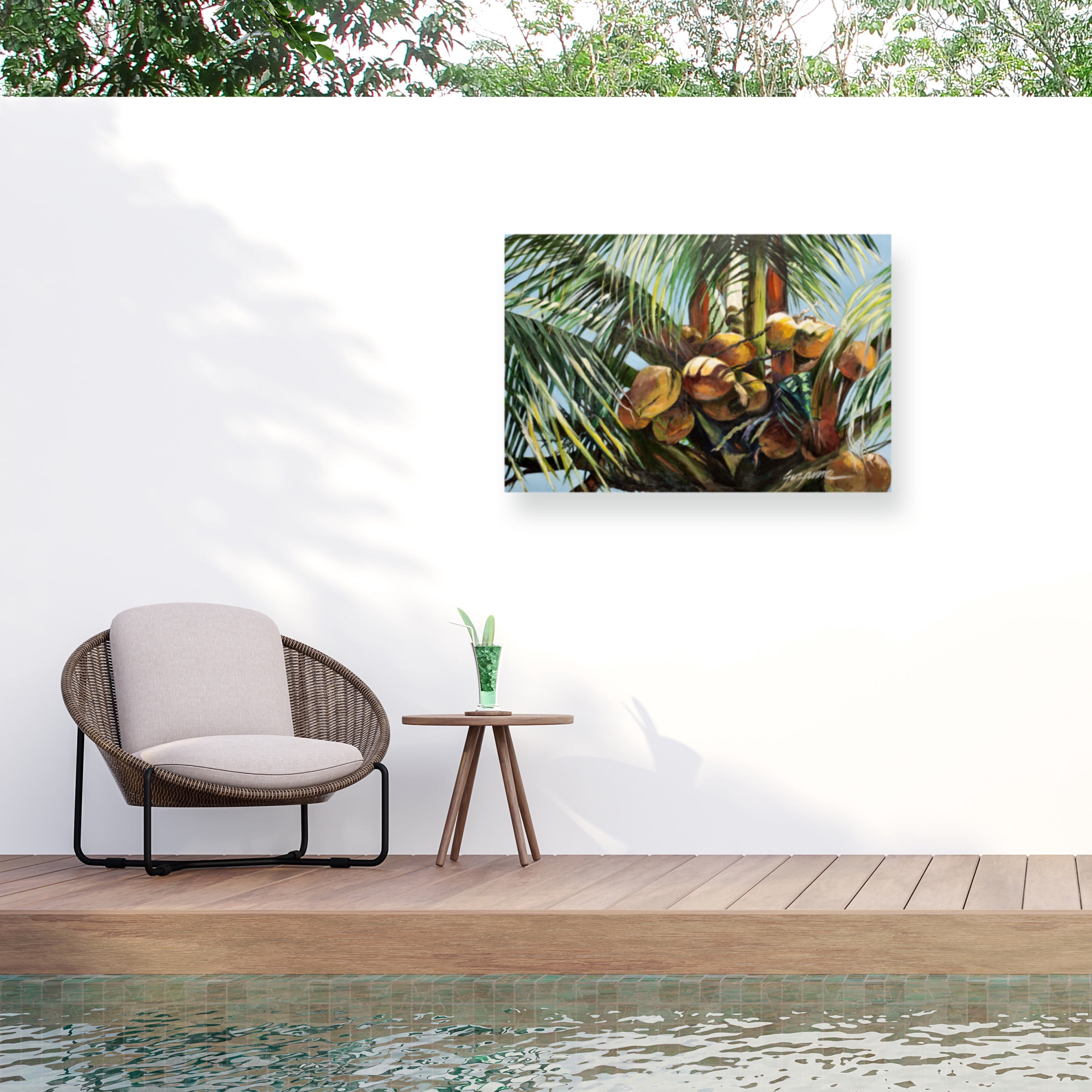 Suzanne Wilkins 'Los Cocos' Outdoor Canvas 30x35