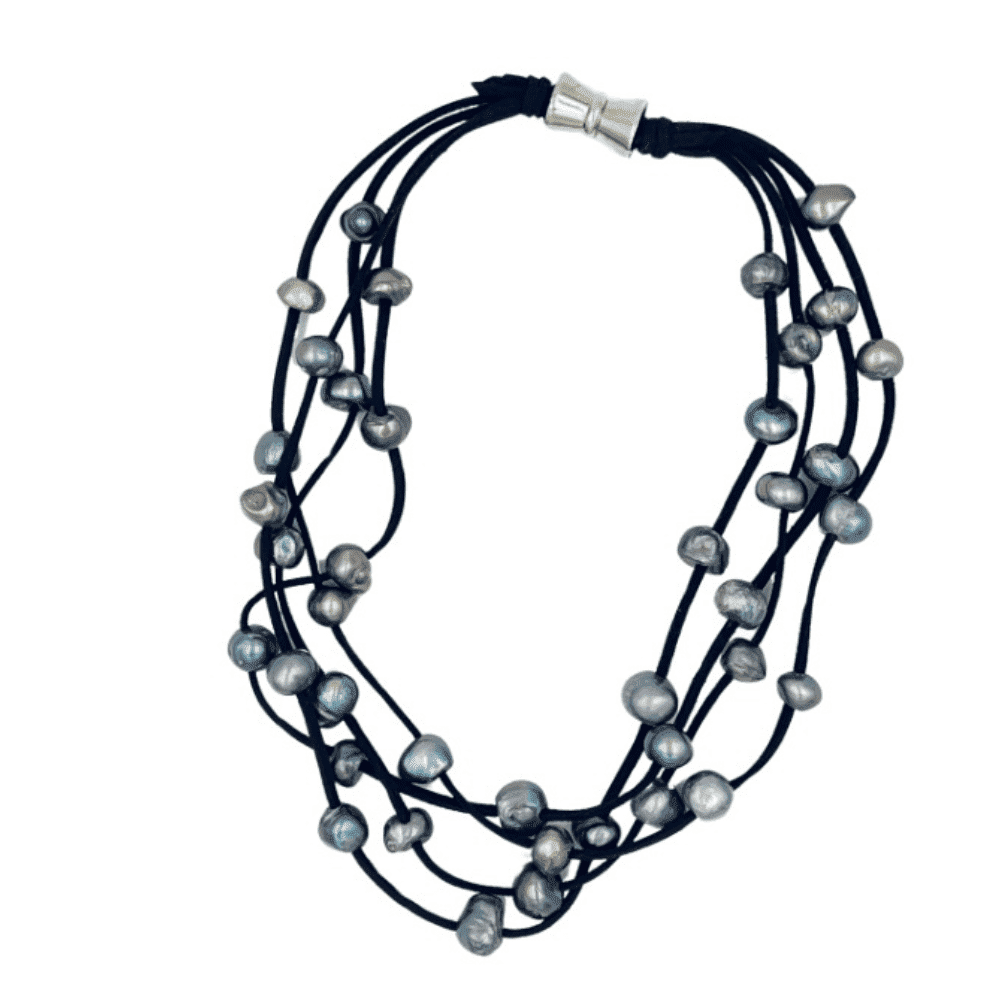 アクセサリー Buyer1357 Suzannes Jewelry, 18 inch, Denim Color Cultured Pearl Necklace