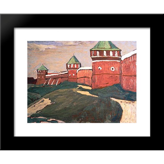 Suzdal. Walls of Saviour-Euthimius Monastery 20x24 Framed Art Print by Nicholas Roerich