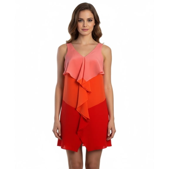 Suzi Chin Silk Color Block Dress