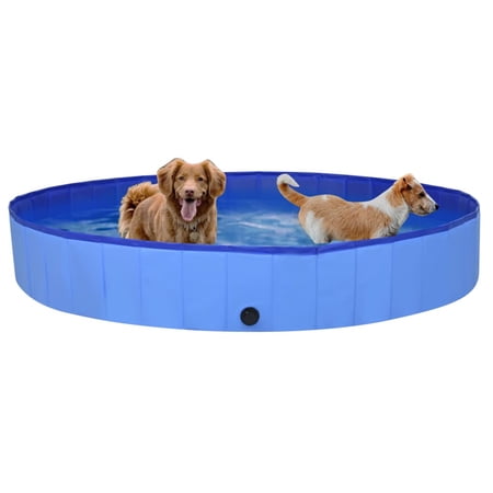 Suzicca Foldable Dog Swimming Pool Blue 78.7"x11.8" PVC