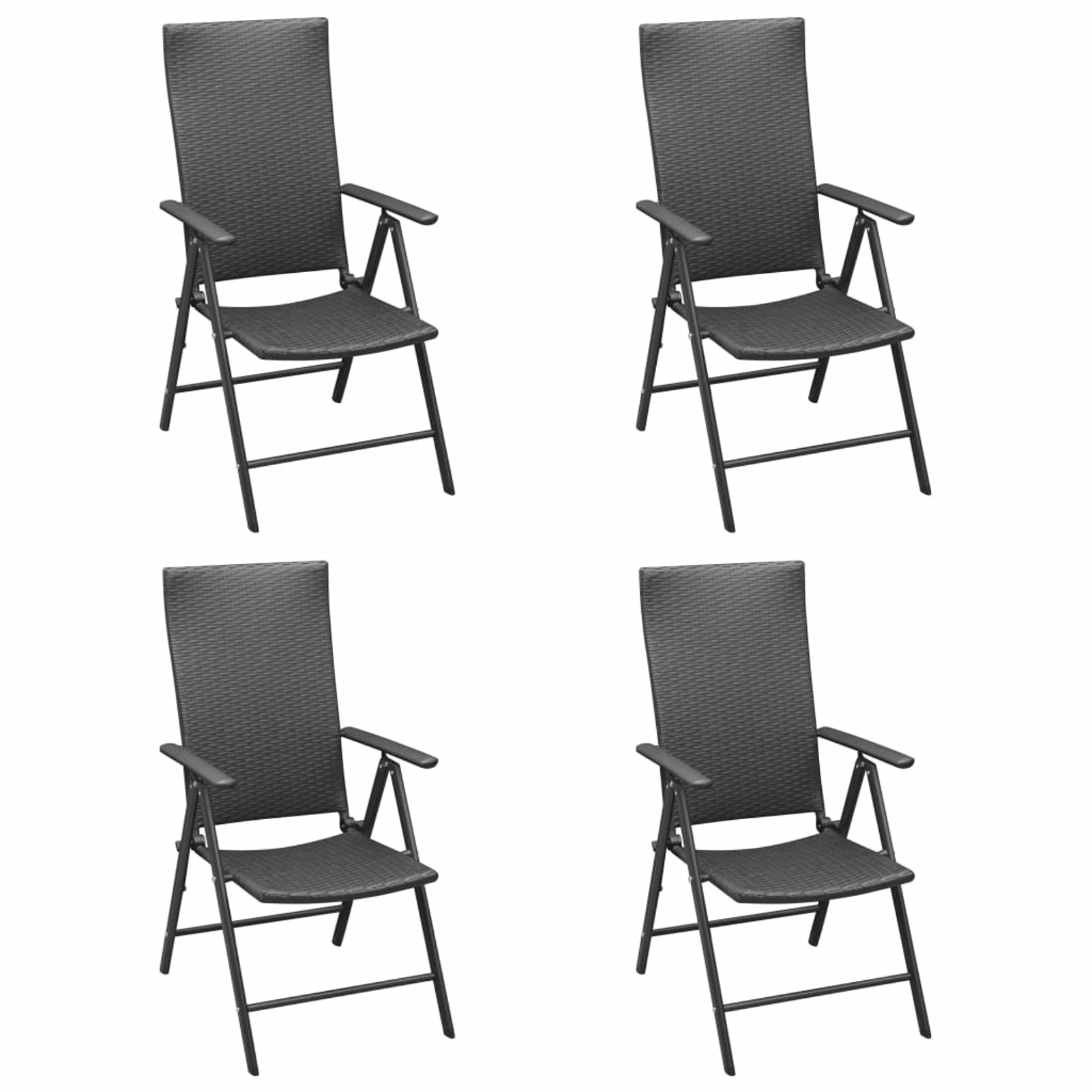 Suzicca Garden Chairs 4 pcs Poly Rattan Black - image 1 of 7