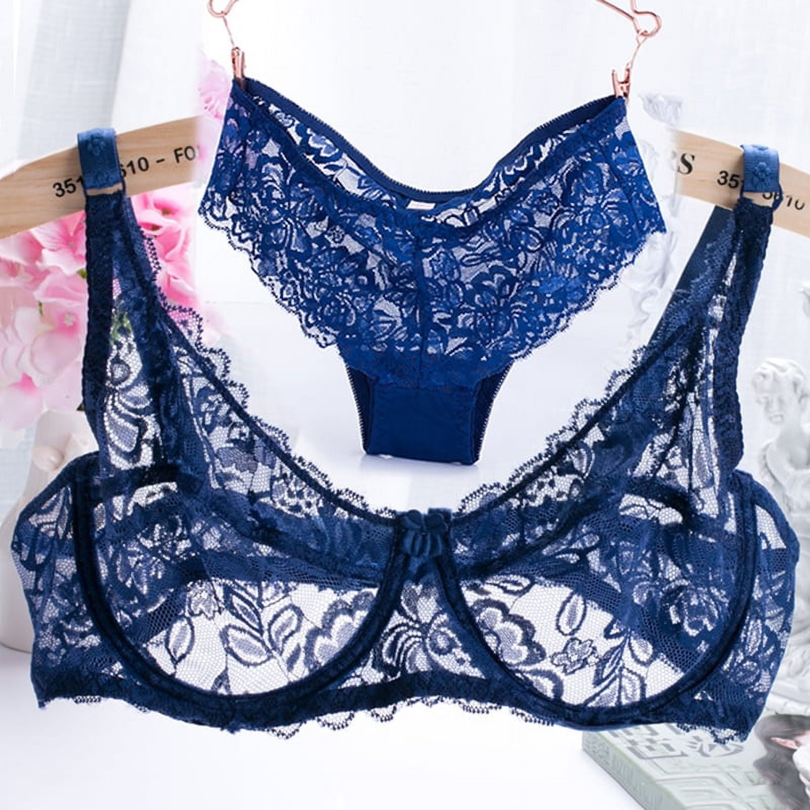2pack Contrast Lace Underwire Bra Set  Bra set, Bra and panty sets,  Fashion hacks clothes
