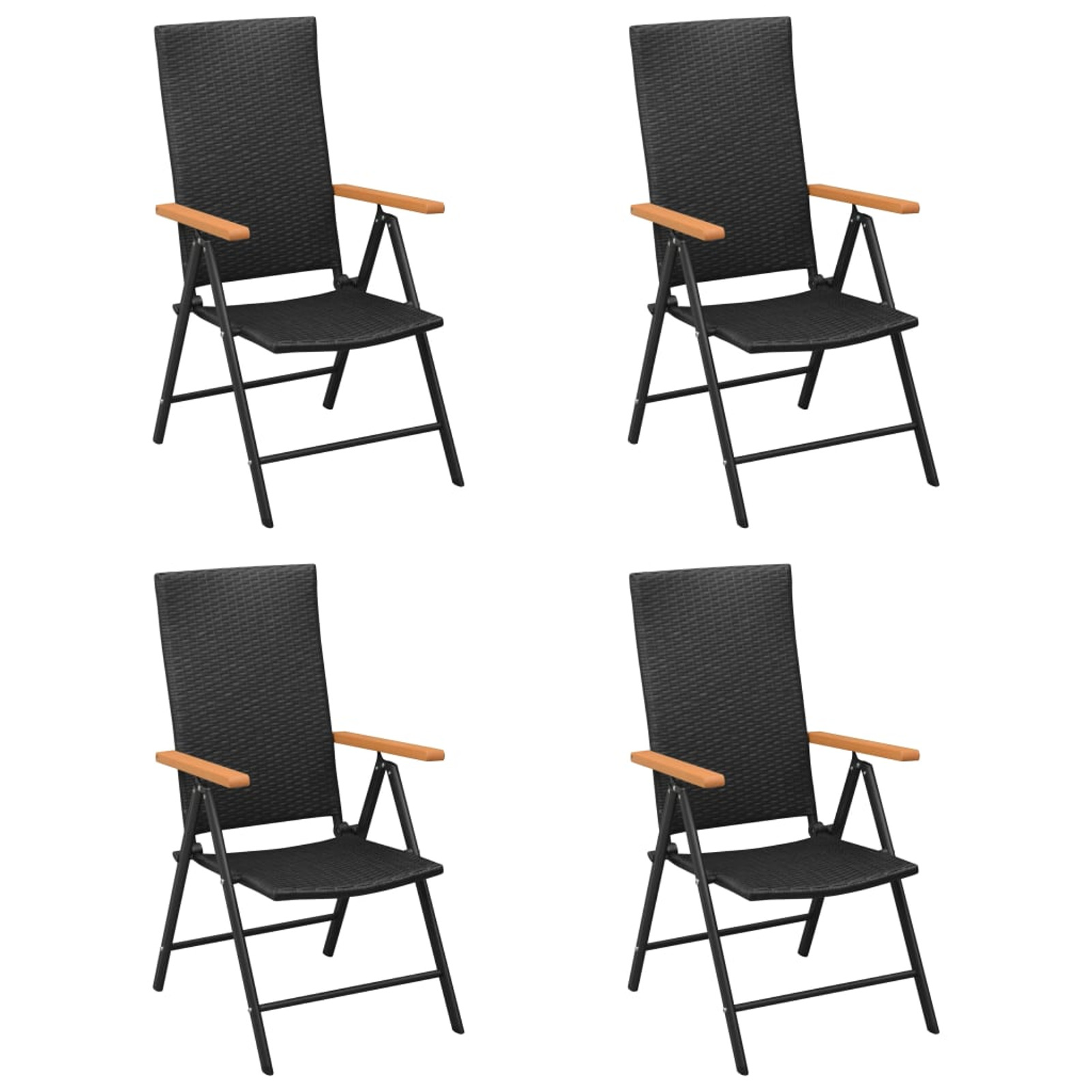 Suzicca Patio Chairs 4 pcs Poly Rattan Black - image 1 of 6