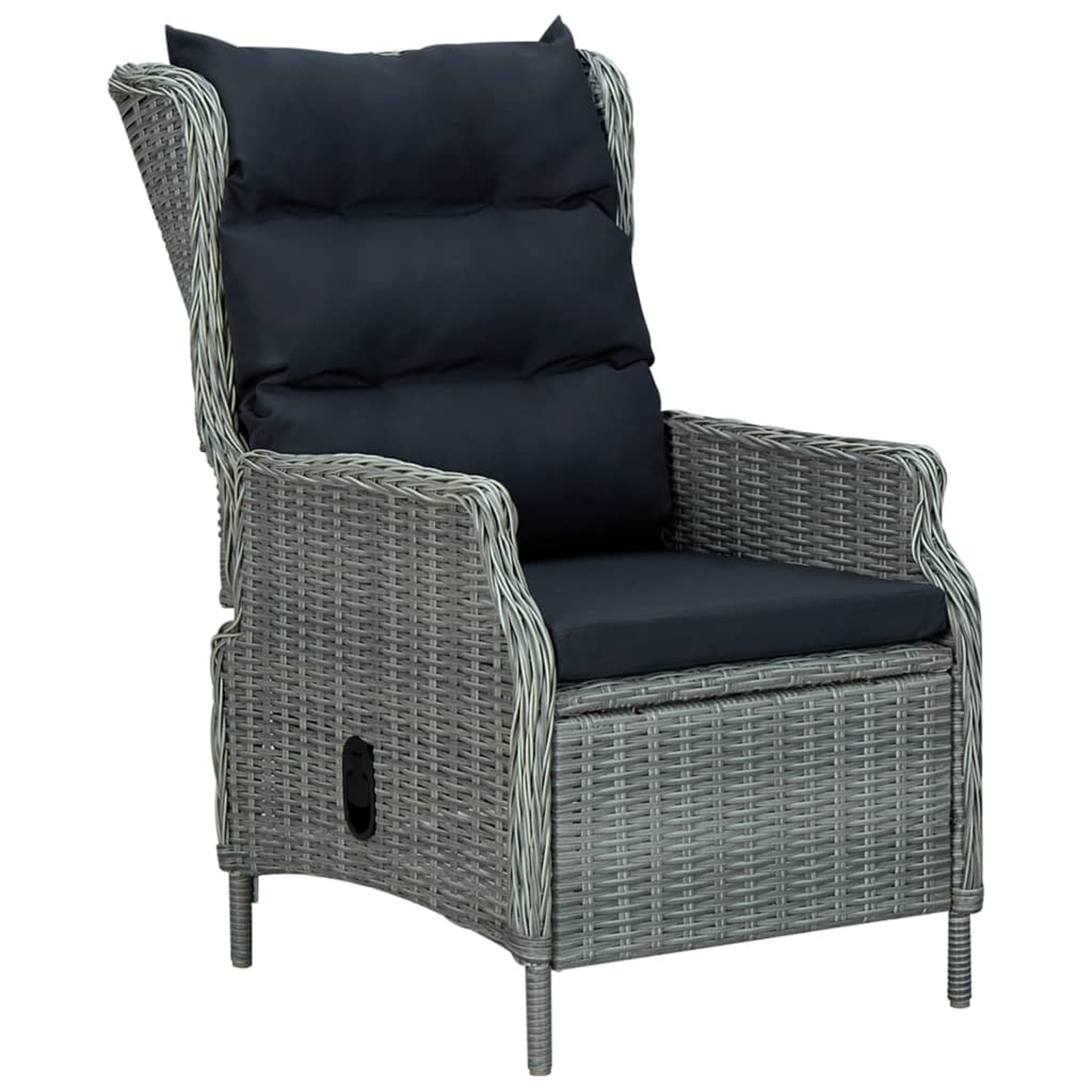 Suzicca Reclining Patio Chair with Cushions Poly Rattan Gray - image 1 of 7