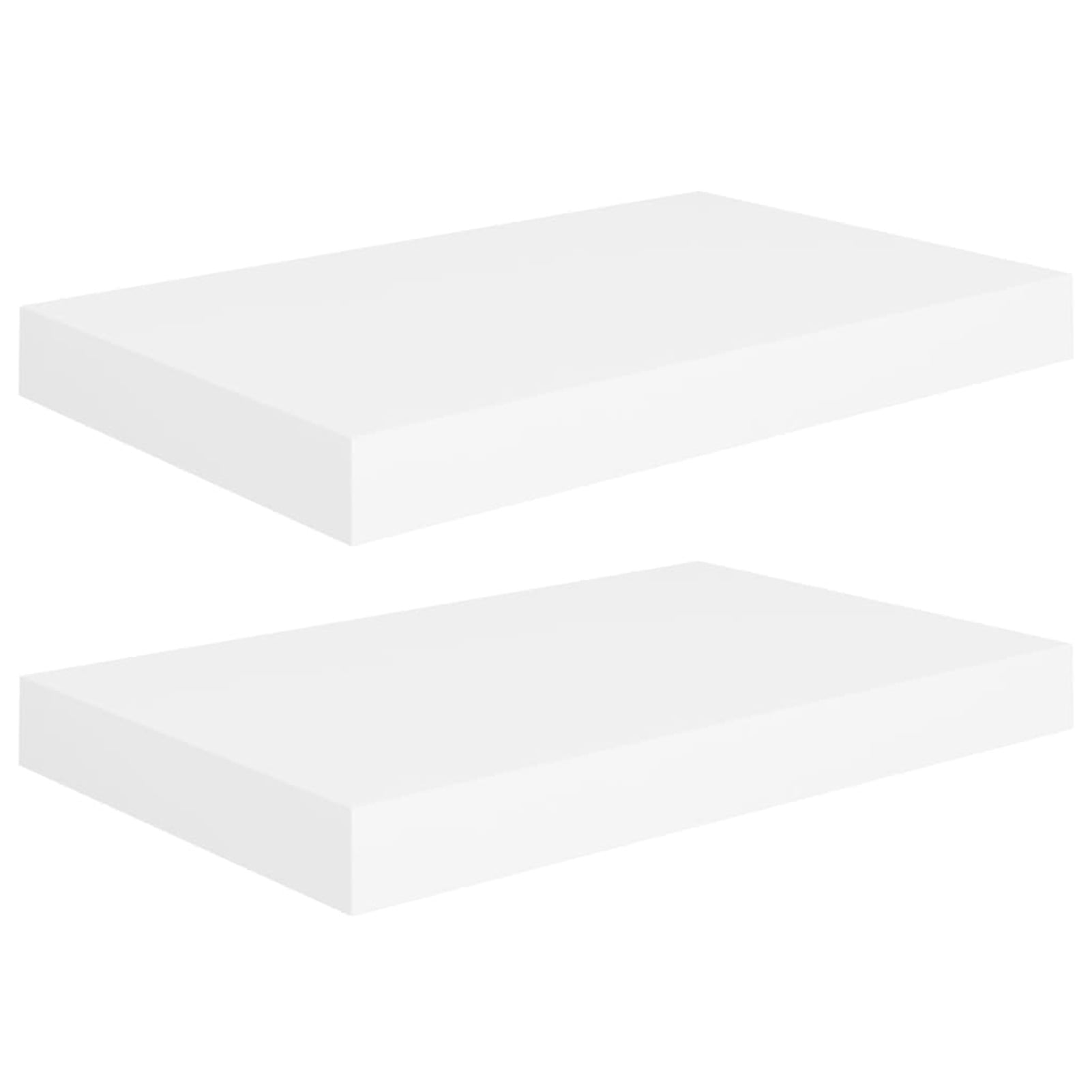 Elegant White Honeycomb MDF Floating Wall Shelf Set, 9.1" Square