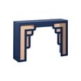 thumbnail image 1 of Suzie Navy & Rattan Console Table, 1 of 6
