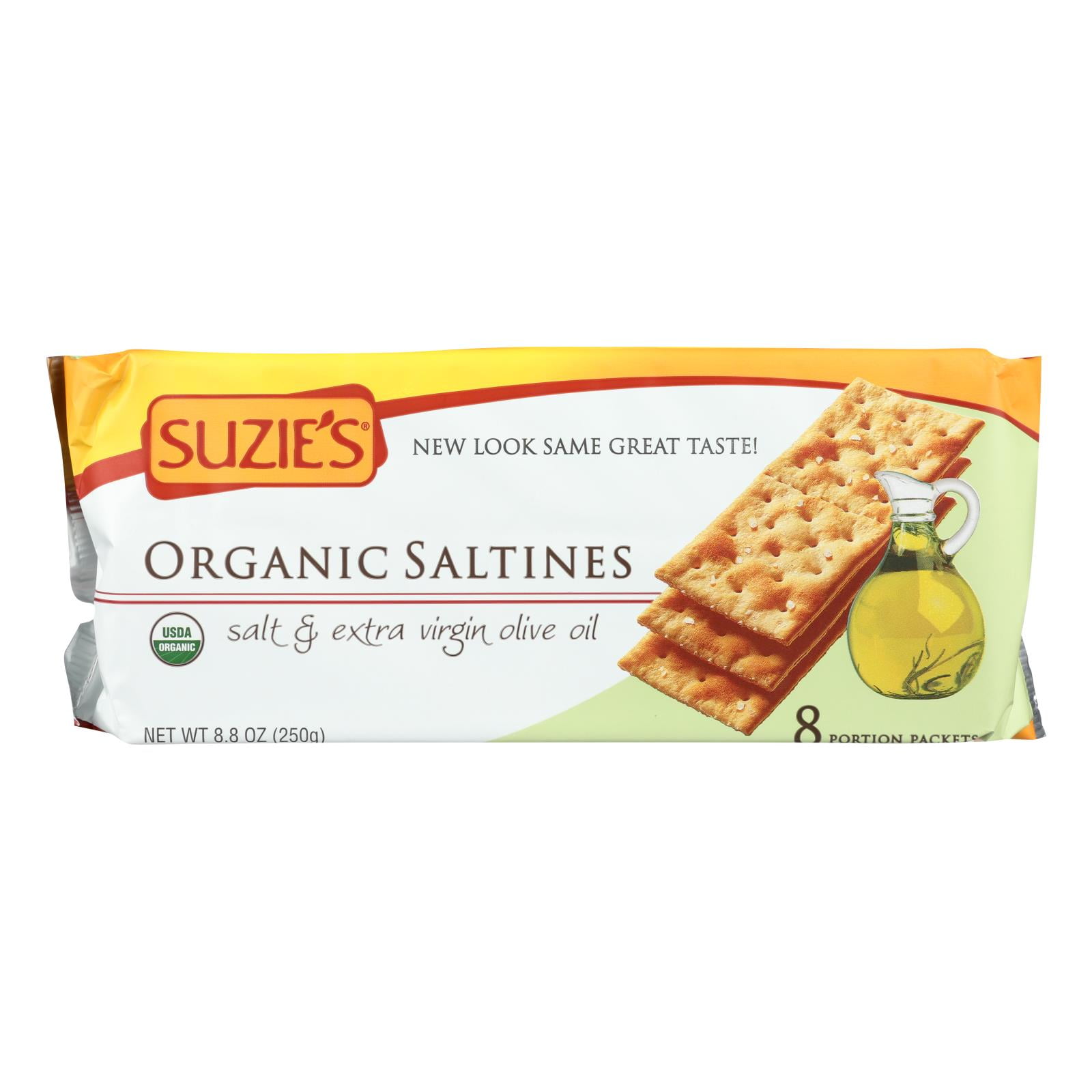 Suzie's 100 Organic Crackers, Salted with Extra Virgin Olive Oil, 8.8