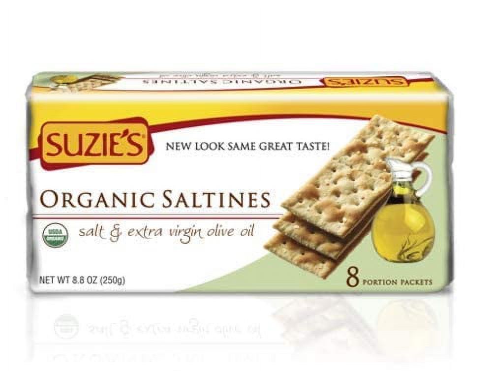 Suzie's, Organic Saltines Crackers, Salted w/ Extra Virgin Olive Oil