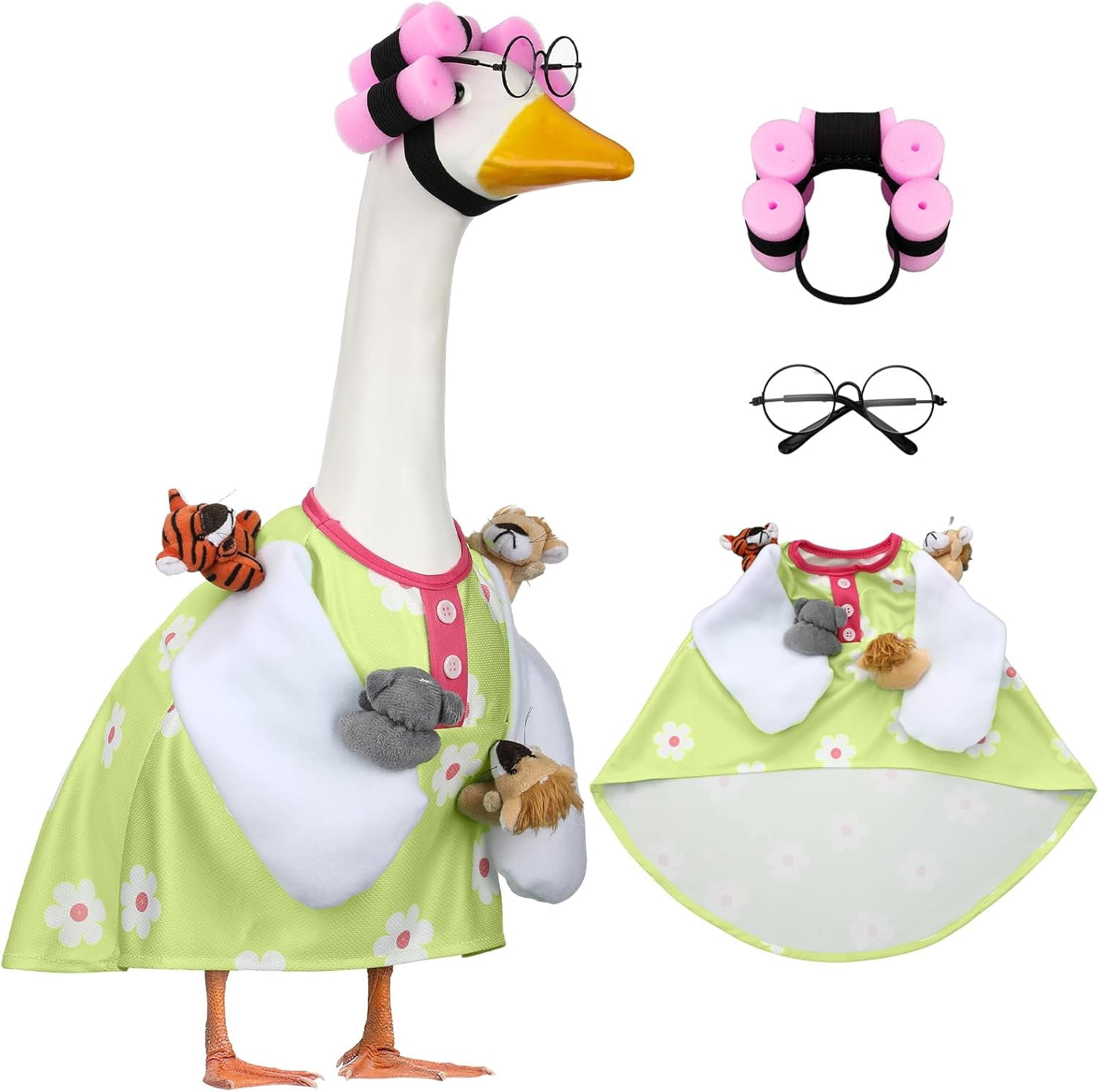 Suzile Funny Lady Porch Goose Outfit for 23'' Cement Goose Curler Wig ...