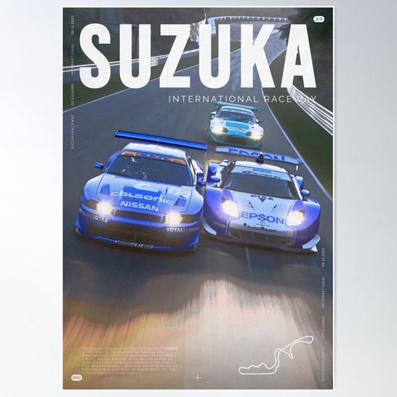 Suzuka Racing Poster Wall Art, Modern Wall Decor For Living Room Bedroom, 8x12 UNFRAMED