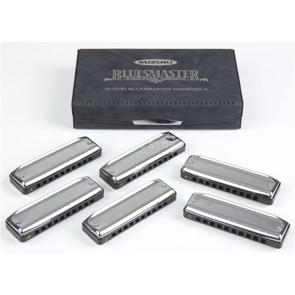 Suzuki 6 Piece Bluesmaster Professional 10-Hole Diatonic Harmonica - S