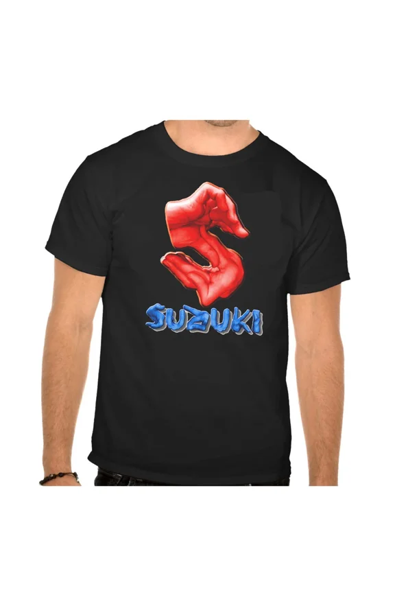 Suzuki Auto Logo Fingerbild. Schwarz T-SHIRT -862