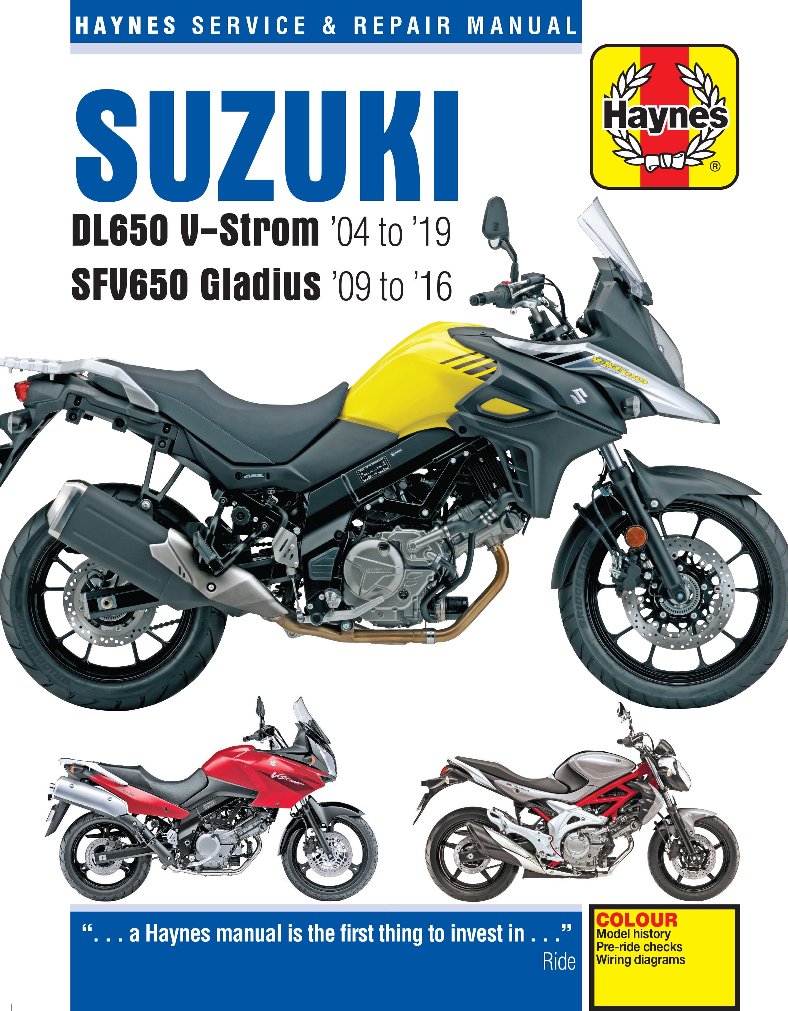 Suzuki DL650 V-Strom & SFV650 Gladius (04-19) Haynes Repair Manual ^