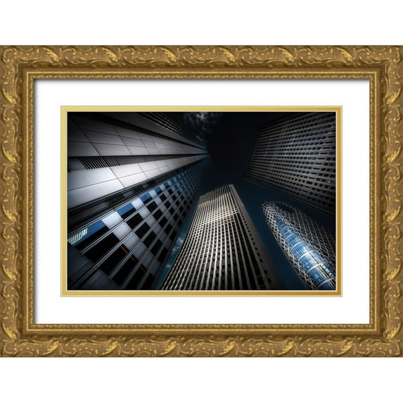 Suzuki, Daiki 32x23 Gold Ornate Wood Framed with Double Matting Museum Art Print Titled - Shinjuku-4