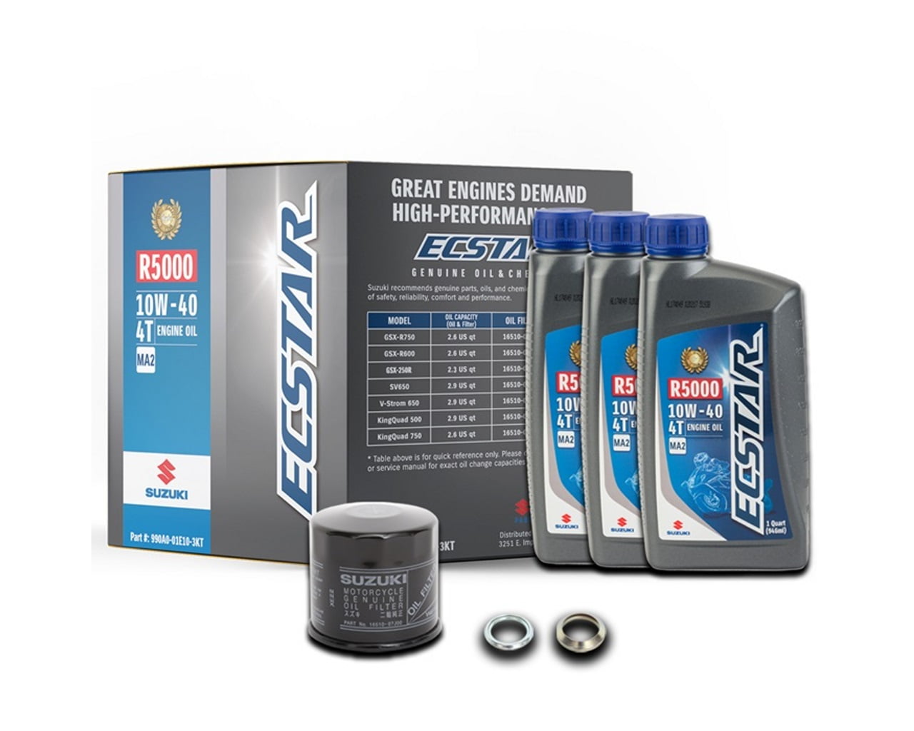 Suzuki ECSTAR R5000 Oil Change Kit 3 Quart 990A0-01E10-3KT
