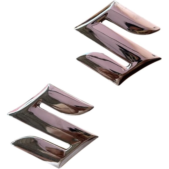 Suzuki 3D Chrome Grill Emblem Mark Logo Badge Decal, 3.15"