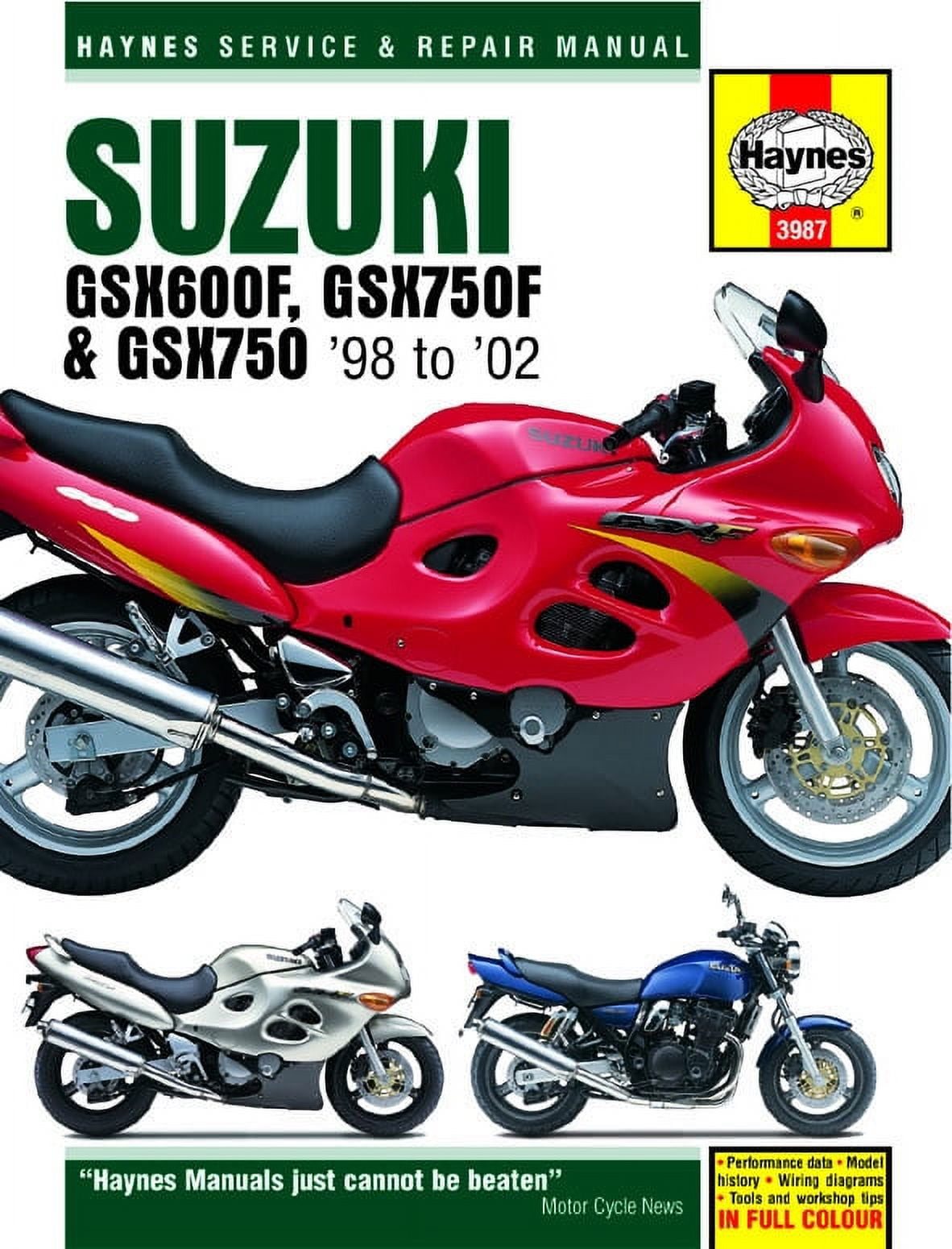 Suzuki GSX600F, GSX750F & GSX750 (98-02) Haynes Repair Manual ^