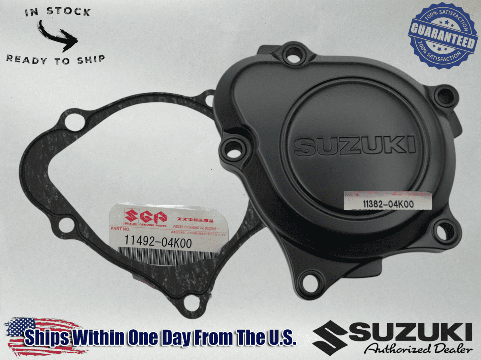 Suzuki Genuine 2016-22 GSXS GSX-S 1000 OEM STARTER IDLE GEAR COVER CAP & GASKET